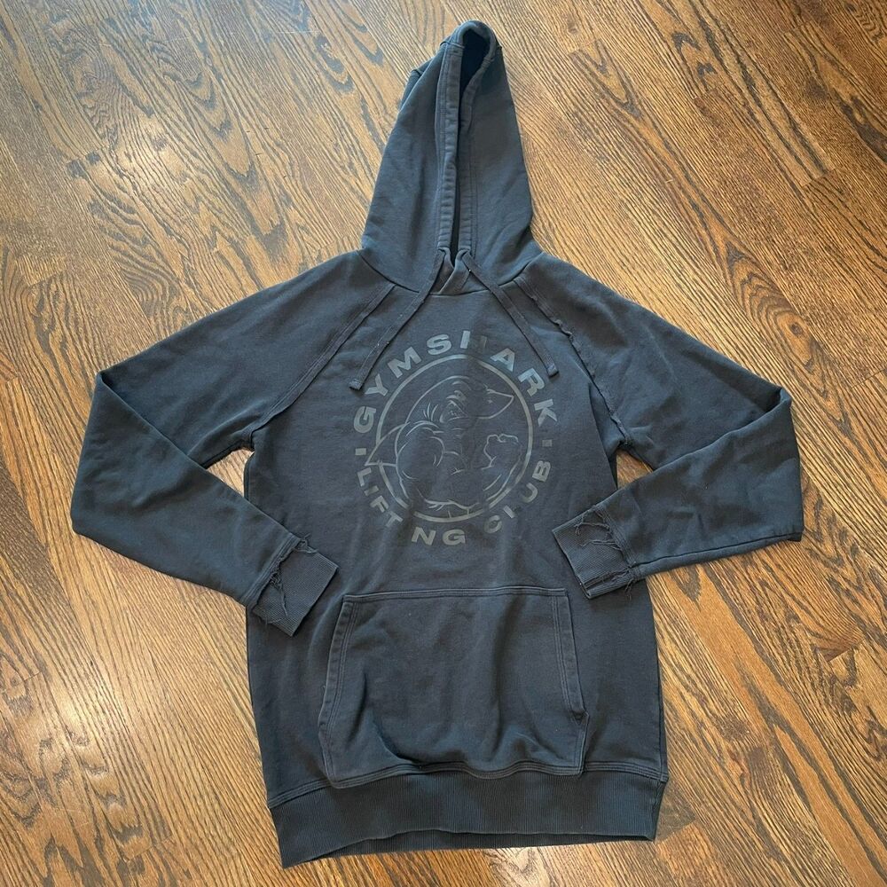 GYMSHARK Legacy Lifting Club Black Cotton Hoodie Sweatshirt